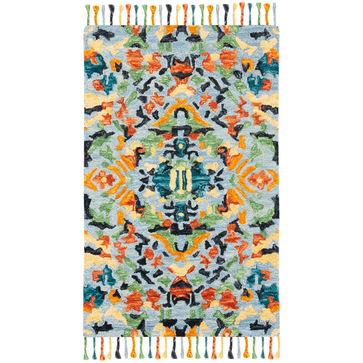 SAFAVIEH Blossom BLM452A Handmade Blue / Multi Rug Image 8