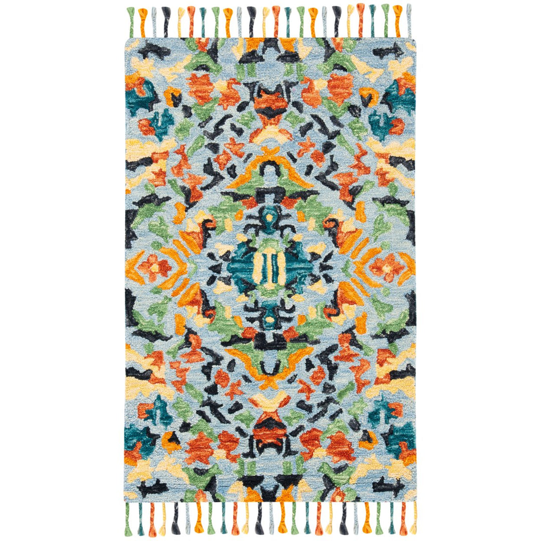 SAFAVIEH Blossom BLM452A Handmade Blue / Multi Rug Image 1