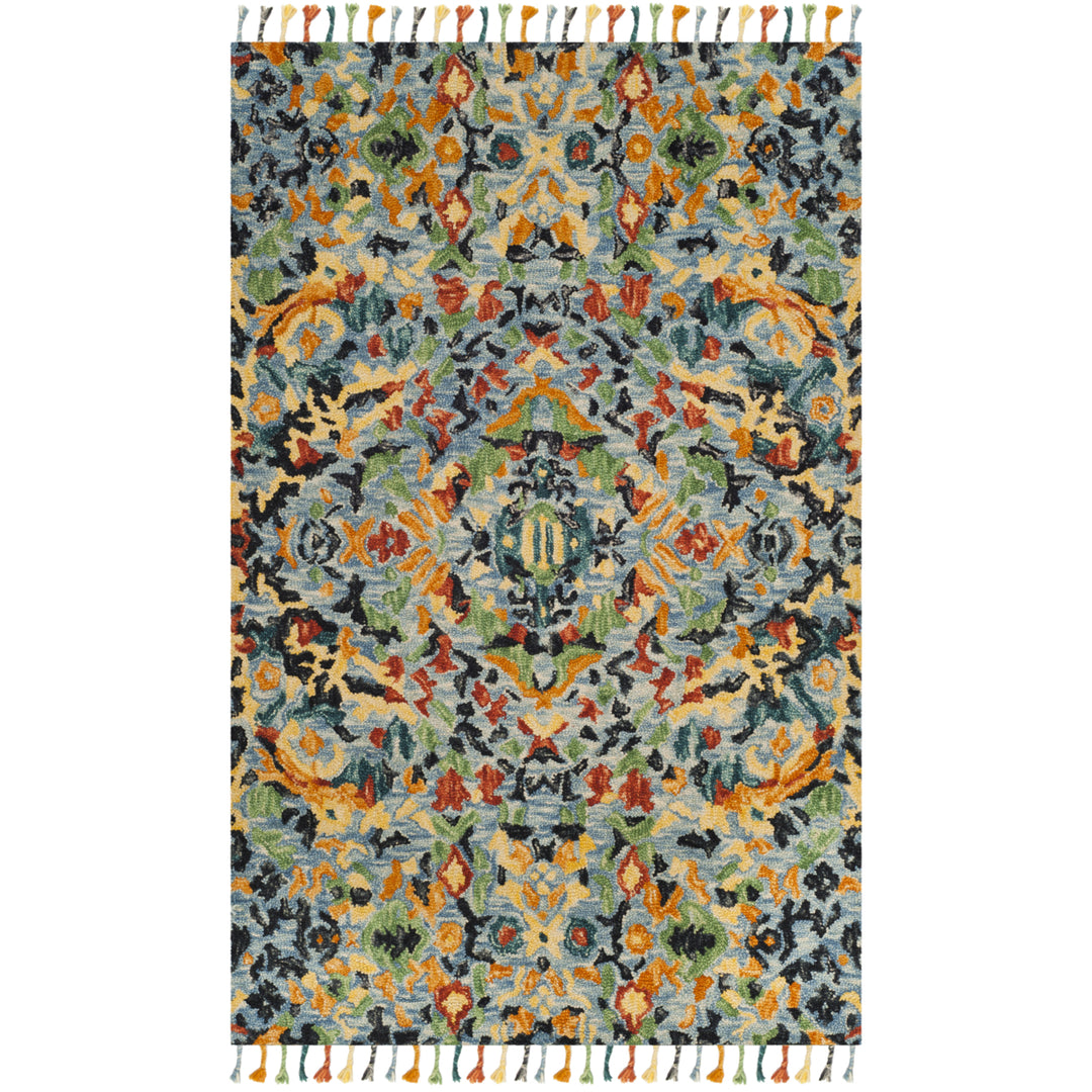 SAFAVIEH Blossom BLM452A Handmade Blue / Multi Rug Image 9