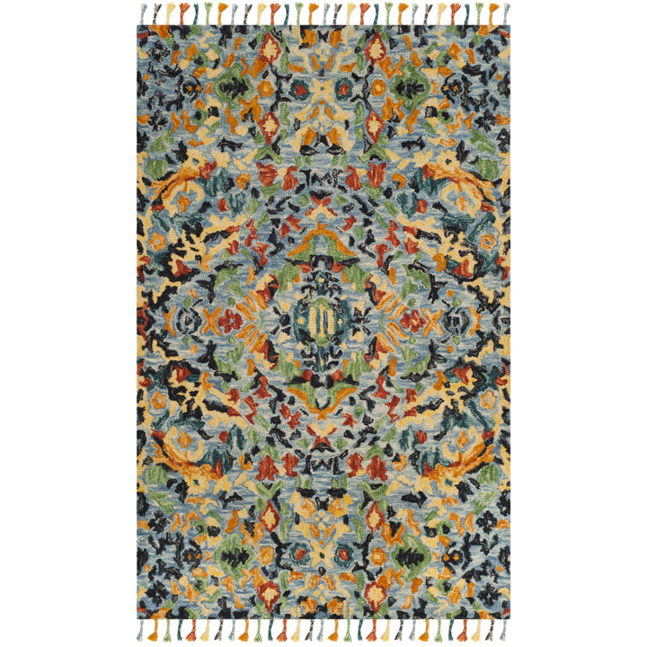 SAFAVIEH Blossom BLM452A Handmade Blue / Multi Rug Image 9