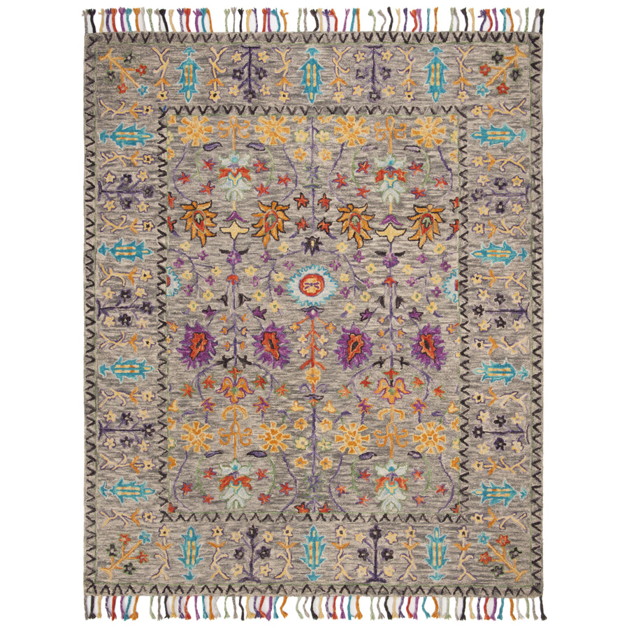 SAFAVIEH Blossom BLM453A Handmade Grey / Multi Rug Image 1