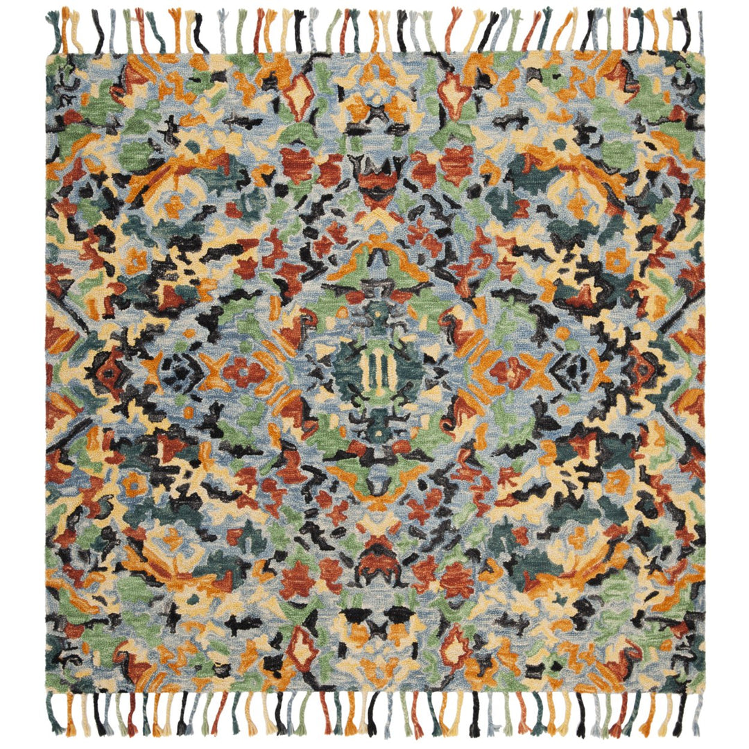 SAFAVIEH Blossom BLM452A Handmade Blue / Multi Rug Image 1