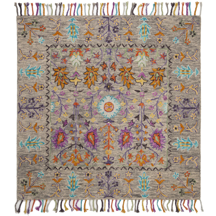 SAFAVIEH Blossom BLM453A Handmade Grey / Multi Rug Image 3