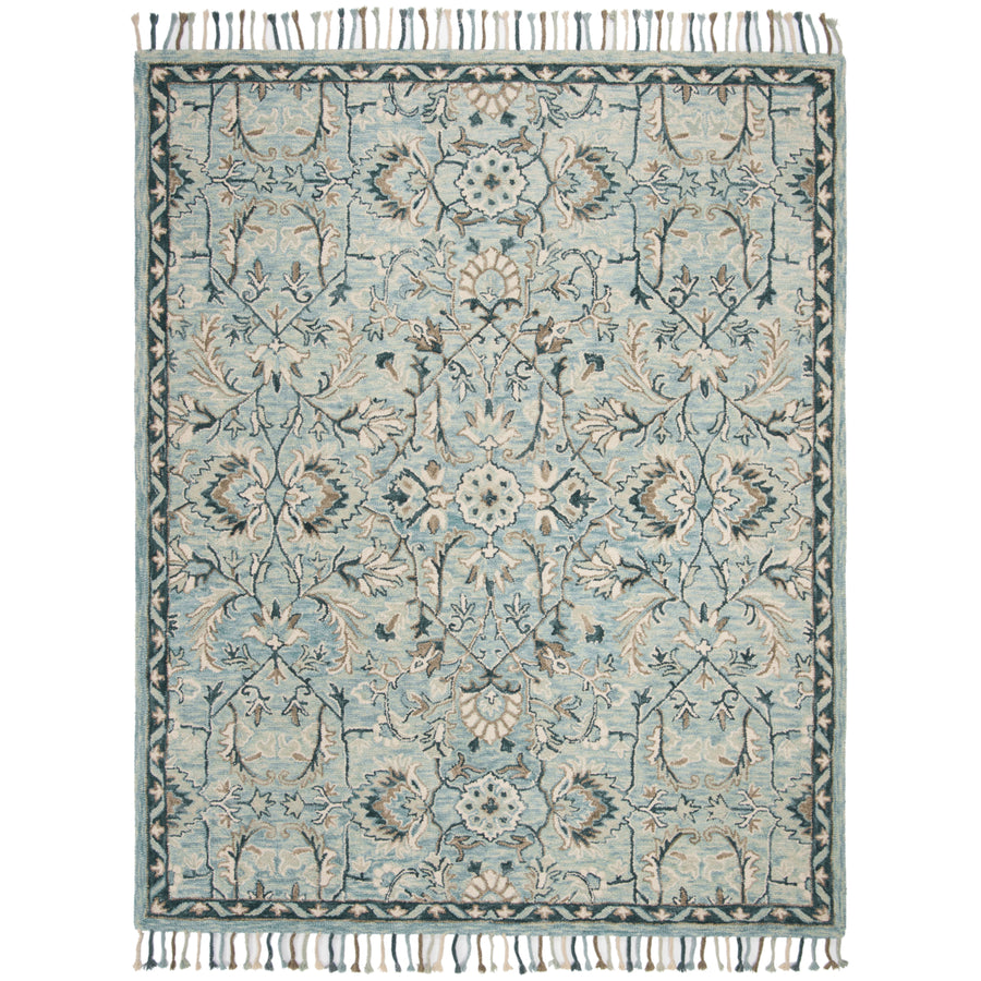 SAFAVIEH Blossom BLM457M Handmade Blue / Ivory Rug Image 1