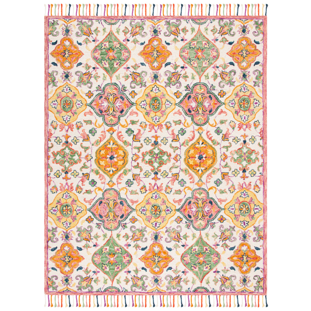 SAFAVIEH Blossom BLM456A Handmade Ivory / Multi Rug Image 2