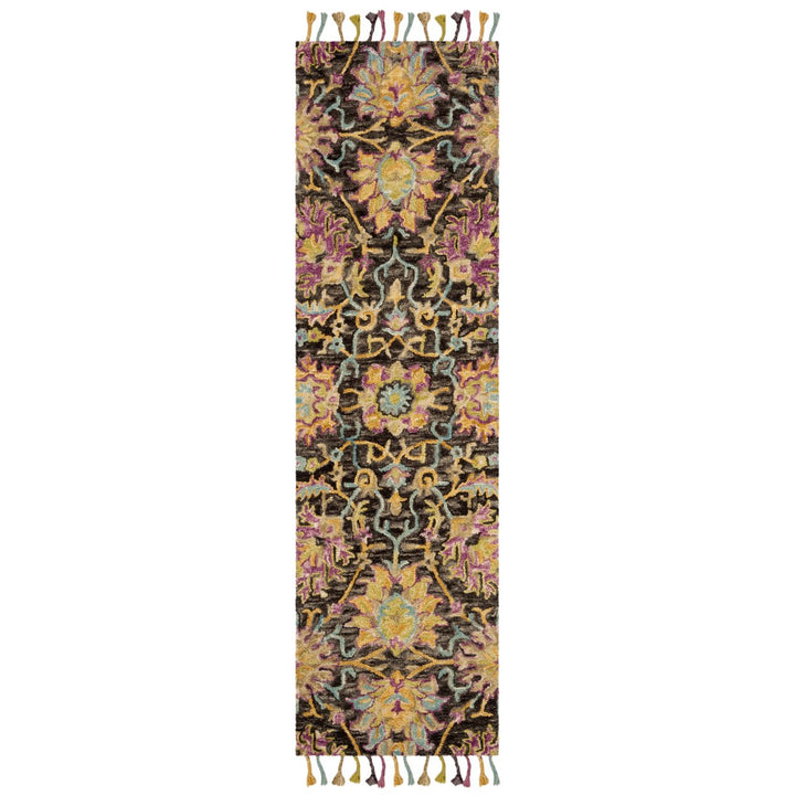 SAFAVIEH Blossom BLM455A Handmade Charcoal / Multi Rug Image 5