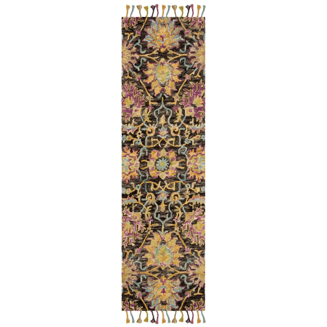 SAFAVIEH Blossom BLM455A Handmade Charcoal / Multi Rug Image 1