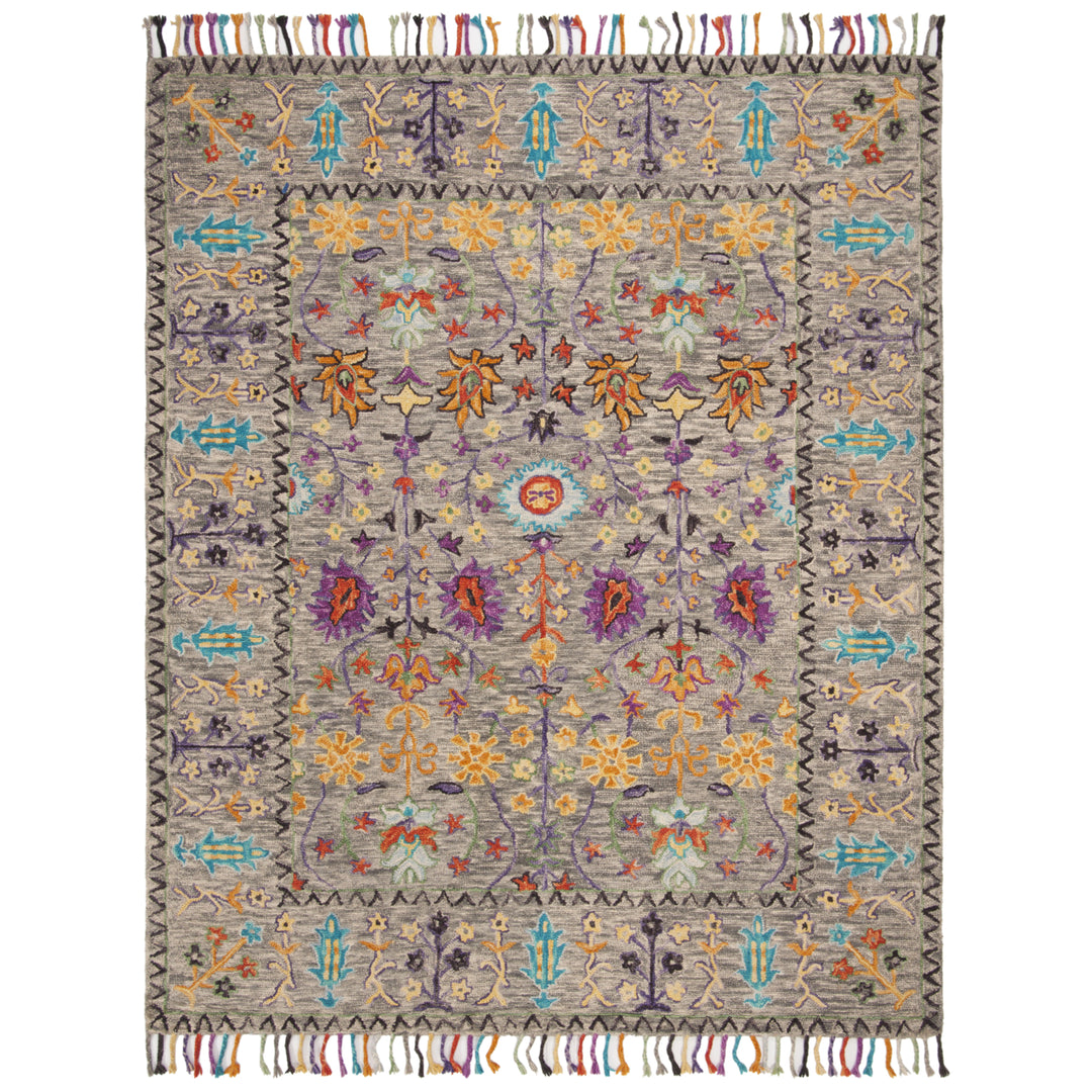 SAFAVIEH Blossom BLM453A Handmade Grey / Multi Rug Image 4