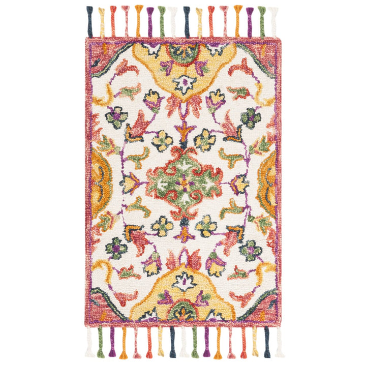 SAFAVIEH Blossom BLM456A Handmade Ivory / Multi Rug Image 3