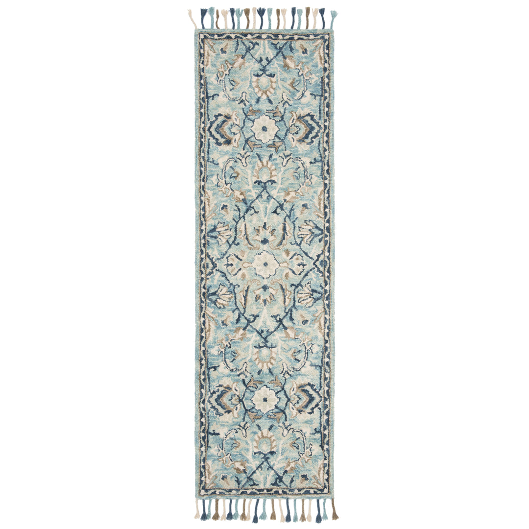 SAFAVIEH Blossom BLM457M Handmade Blue / Ivory Rug Image 3