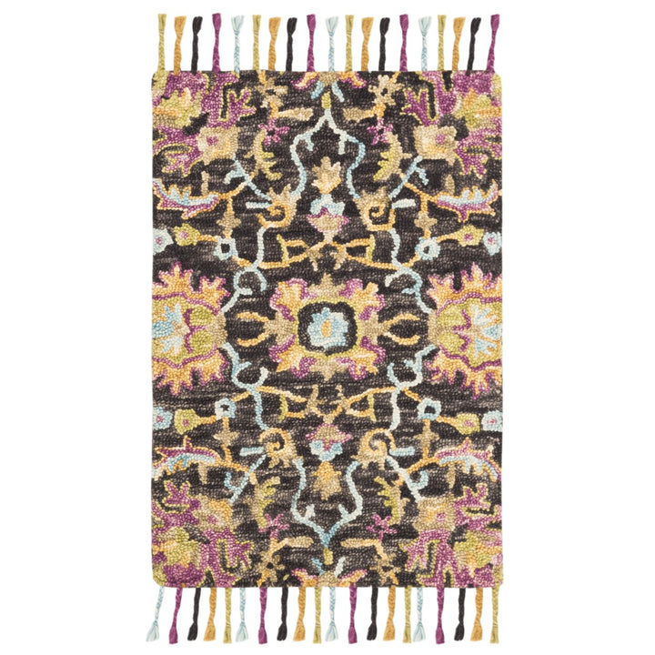 SAFAVIEH Blossom BLM455A Handmade Charcoal / Multi Rug Image 8