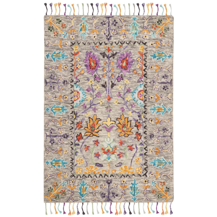 SAFAVIEH Blossom BLM453A Handmade Grey / Multi Rug Image 8