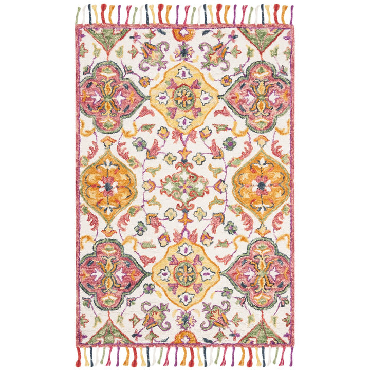 SAFAVIEH Blossom BLM456A Handmade Ivory / Multi Rug Image 7