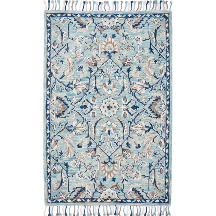 SAFAVIEH Blossom BLM457M Handmade Blue / Ivory Rug Image 6