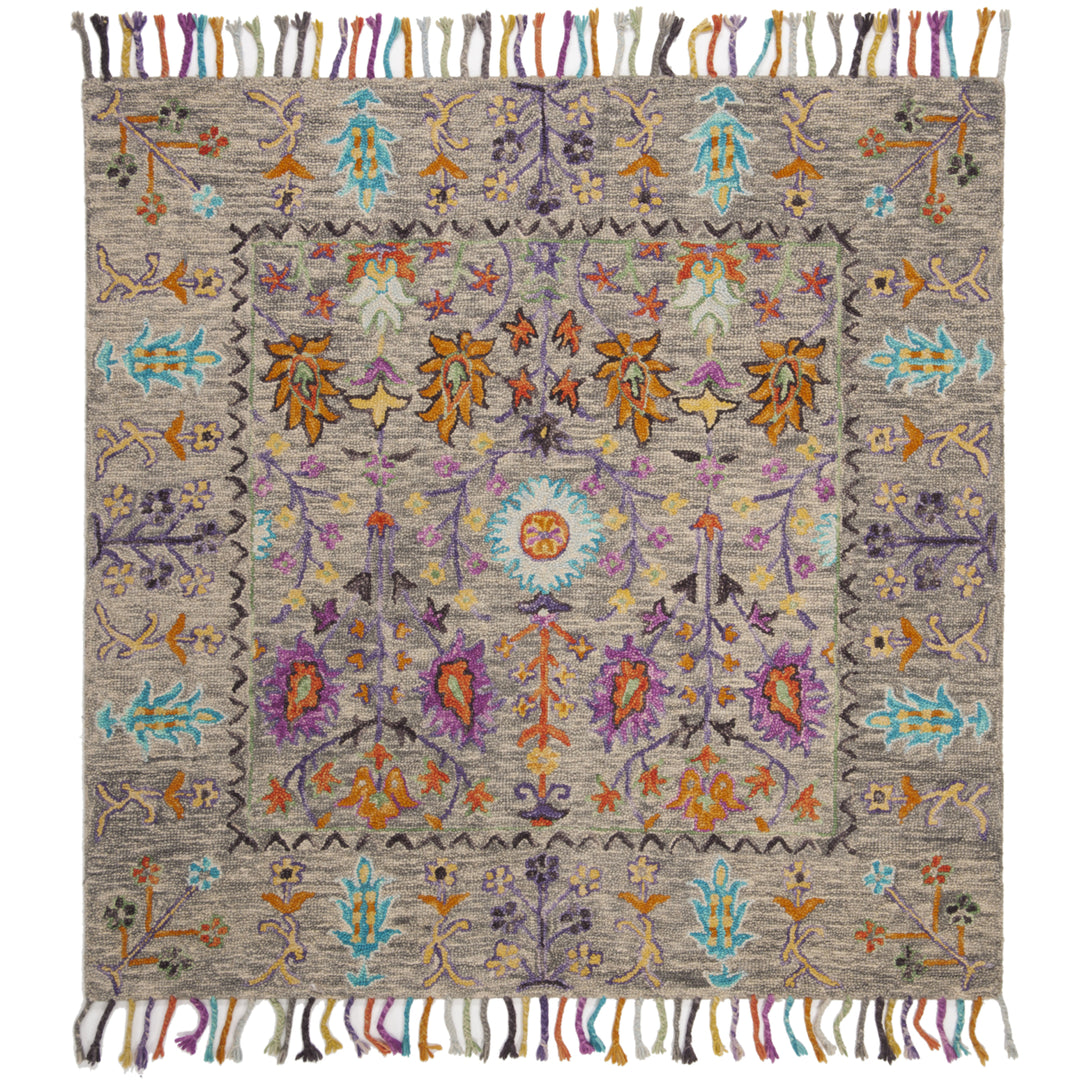 SAFAVIEH Blossom BLM453A Handmade Grey / Multi Rug Image 10