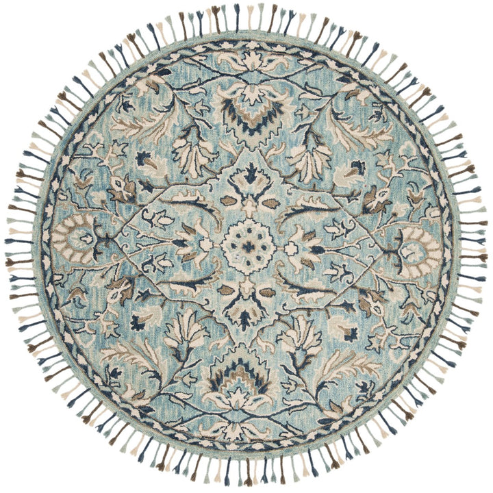 SAFAVIEH Blossom BLM457M Handmade Blue / Ivory Rug Image 7