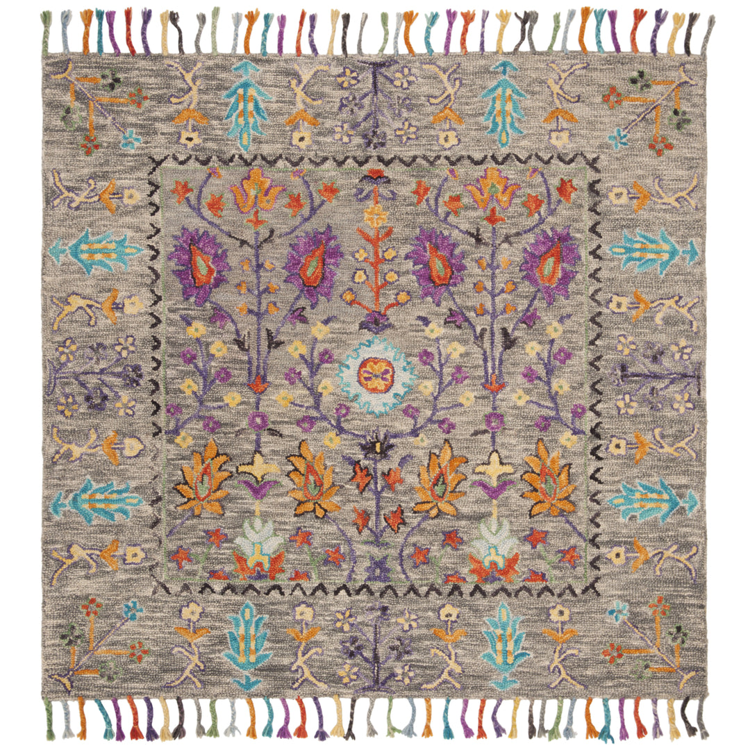 SAFAVIEH Blossom BLM453A Handmade Grey / Multi Rug Image 11