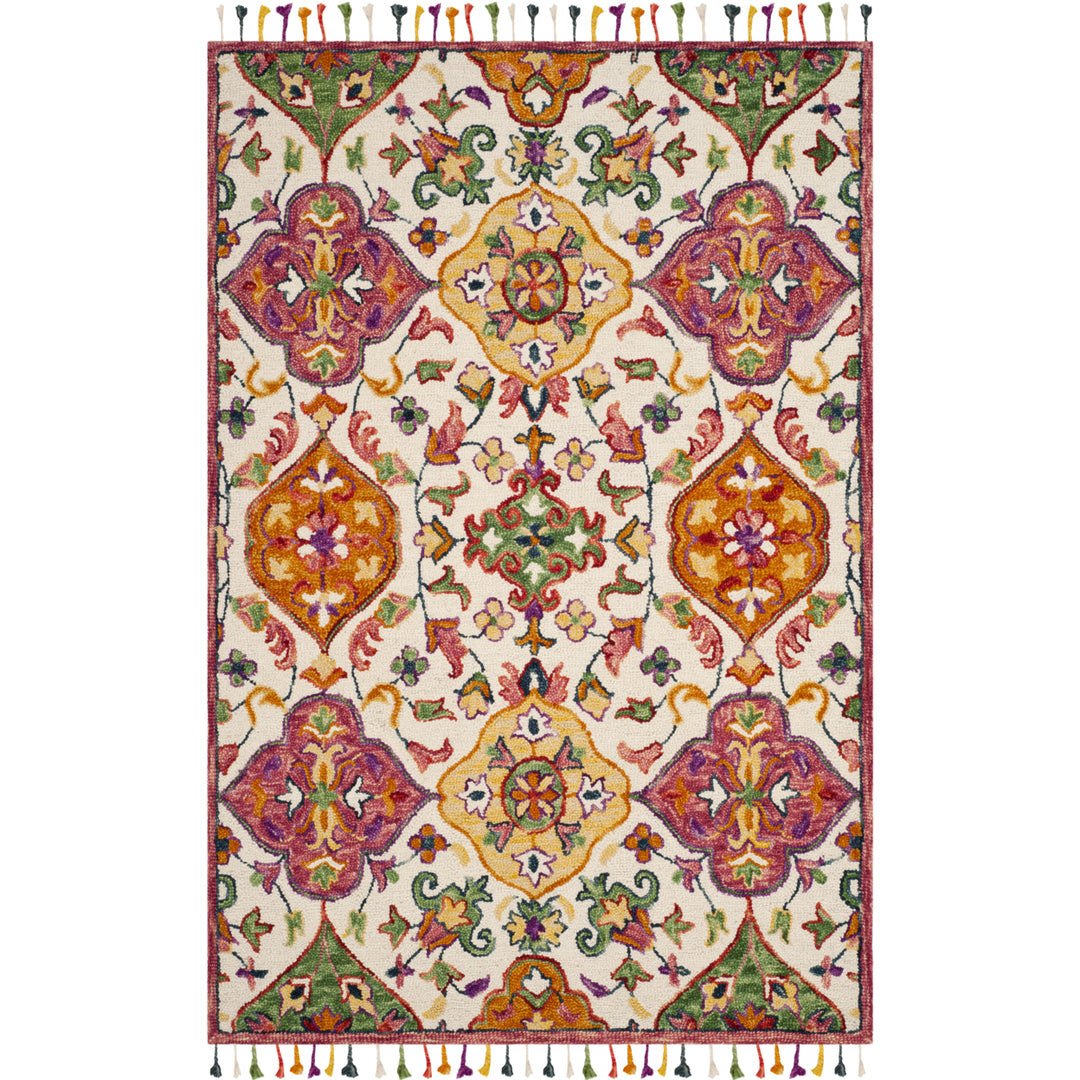 SAFAVIEH Blossom BLM456A Handmade Ivory / Multi Rug Image 9