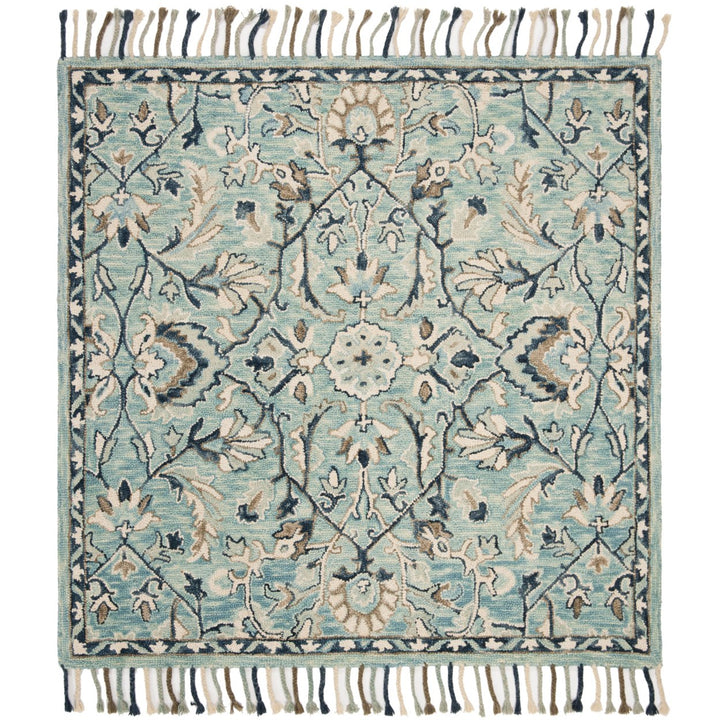 SAFAVIEH Blossom BLM457M Handmade Blue / Ivory Rug Image 8