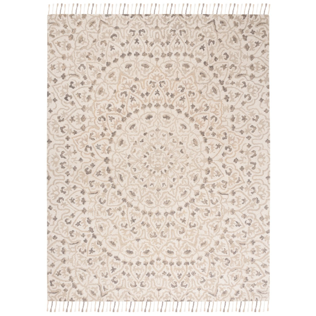 SAFAVIEH Blossom BLM459A Handmade Ivory / Taupe Rug Image 1