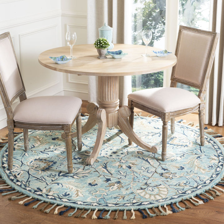 SAFAVIEH Blossom BLM457M Handmade Blue / Ivory Rug Image 9