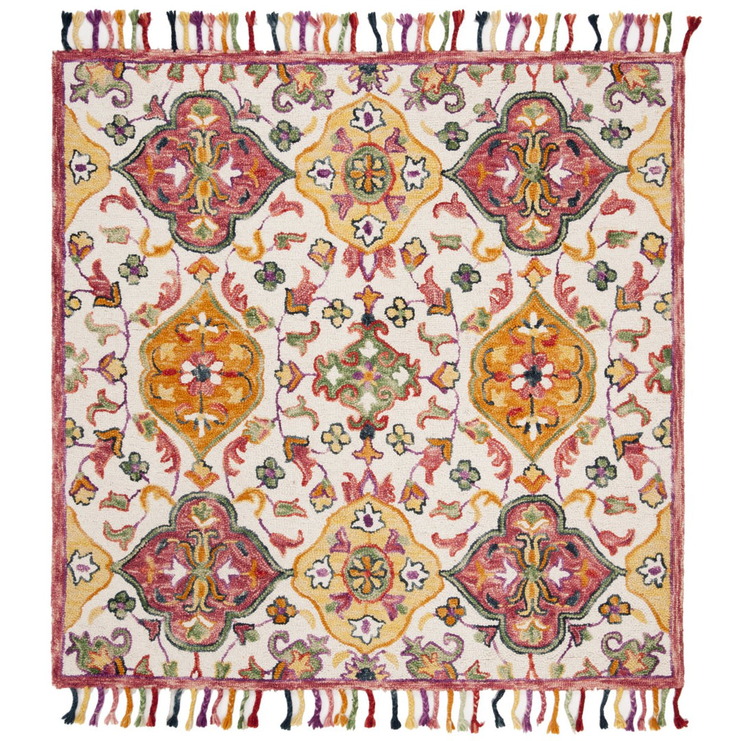 SAFAVIEH Blossom BLM456A Handmade Ivory / Multi Rug Image 11