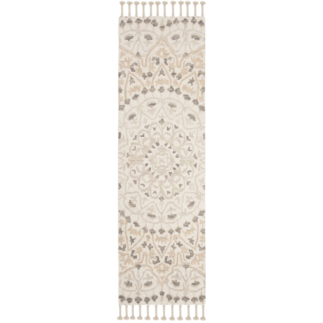 SAFAVIEH Blossom BLM459A Handmade Ivory / Taupe Rug Image 3