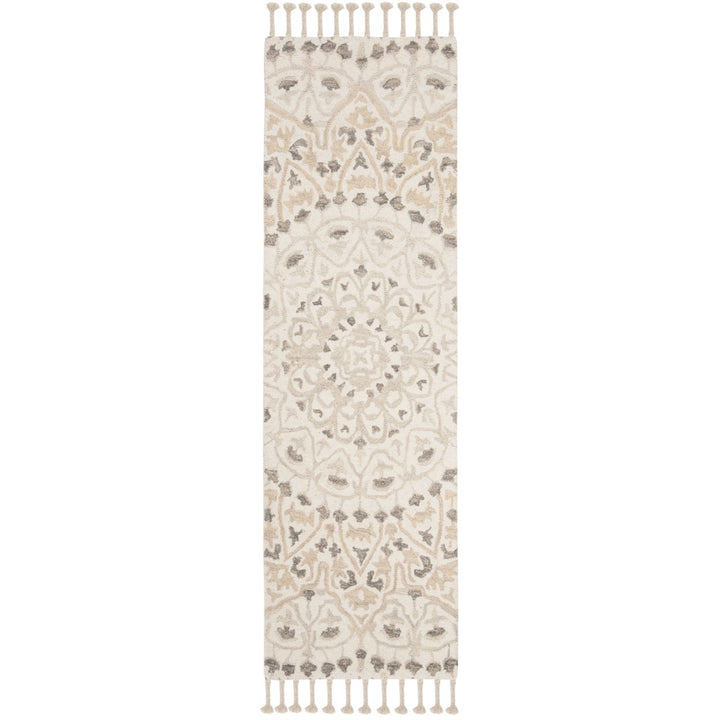 SAFAVIEH Blossom BLM459A Handmade Ivory / Taupe Rug Image 3