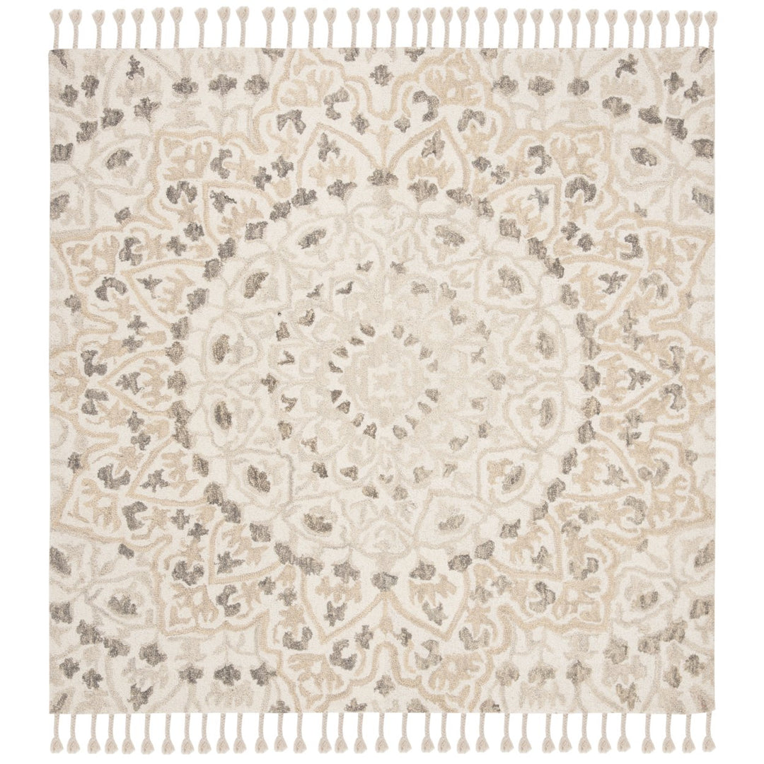 SAFAVIEH Blossom BLM459A Handmade Ivory / Taupe Rug Image 8