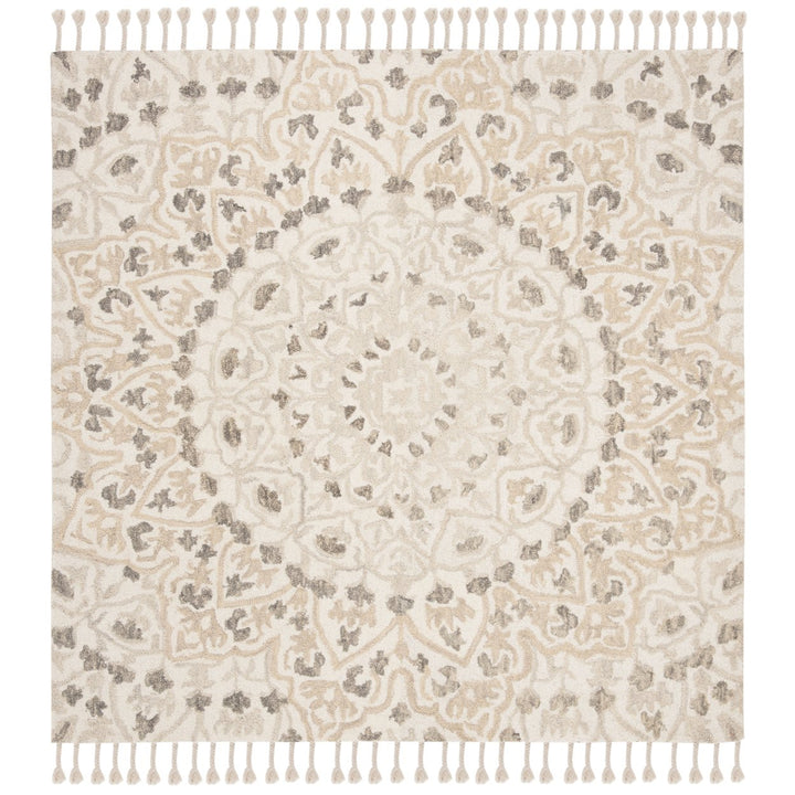 SAFAVIEH Blossom BLM459A Handmade Ivory / Taupe Rug Image 8