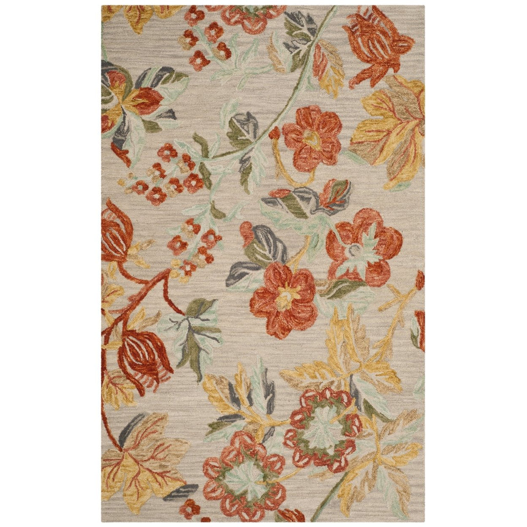 SAFAVIEH Blossom BLM458F Handmade Grey / Red Rug Image 9