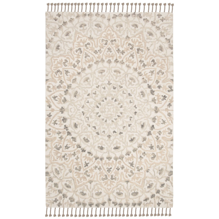 SAFAVIEH Blossom BLM459A Handmade Ivory / Taupe Rug Image 1