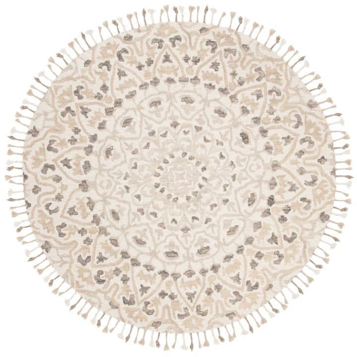 SAFAVIEH Blossom BLM459A Handmade Ivory / Taupe Rug Image 10