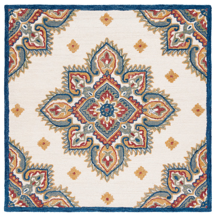 SAFAVIEH Blossom BLM561A Handmade Ivory / Green Rug Image 6