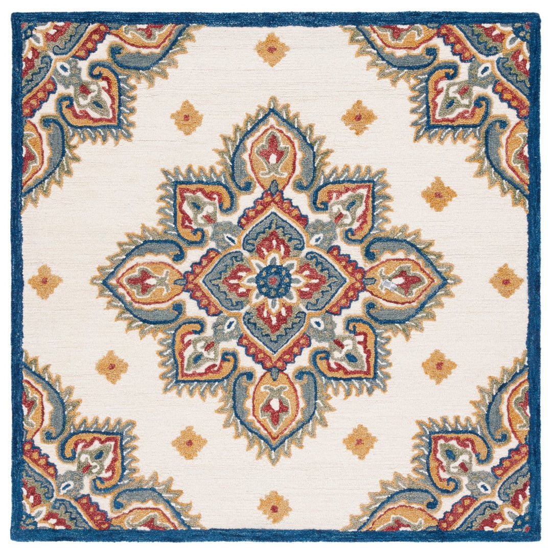 SAFAVIEH Blossom BLM561A Handmade Ivory / Green Rug Image 1