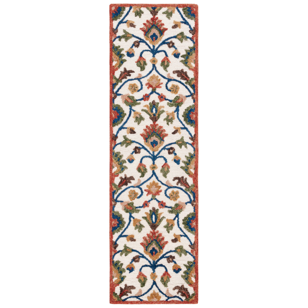 SAFAVIEH Blossom BLM562A Handmade Ivory / Green Rug Image 5