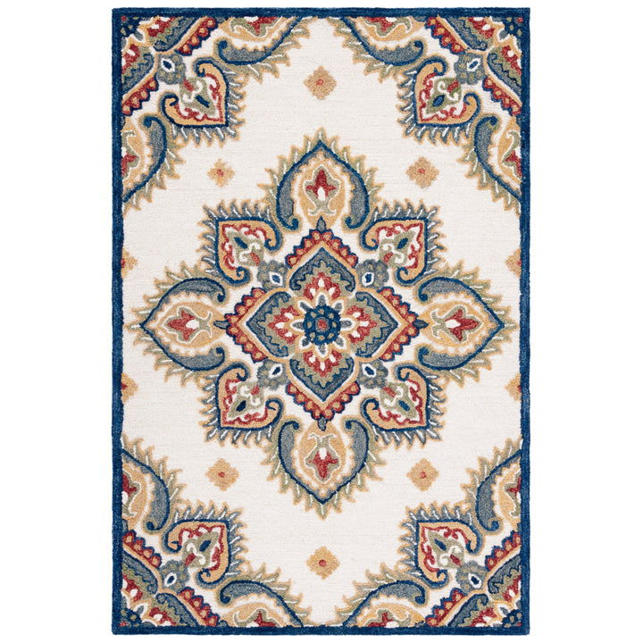 SAFAVIEH Blossom BLM561A Handmade Ivory / Green Rug Image 10