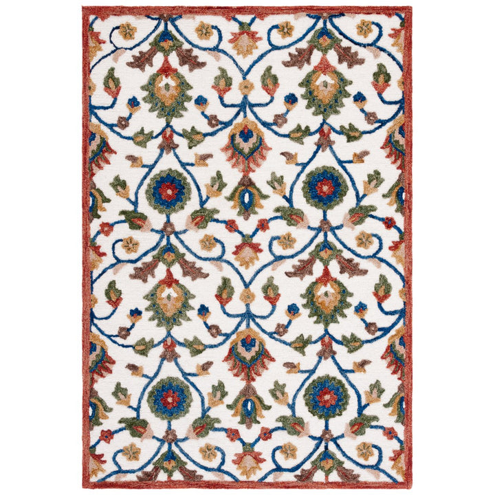 SAFAVIEH Blossom BLM562A Handmade Ivory / Green Rug Image 1