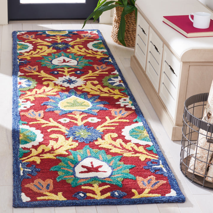 SAFAVIEH Blossom BLM563D Handmade Red / Yellow Rug Image 3