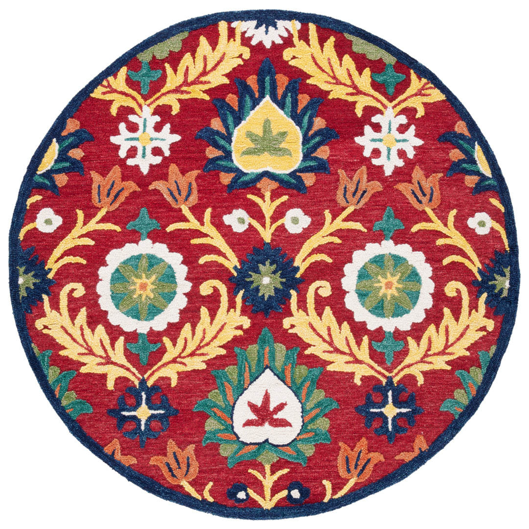 SAFAVIEH Blossom BLM563D Handmade Red / Yellow Rug Image 4