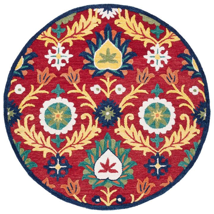 SAFAVIEH Blossom BLM563D Handmade Red / Yellow Rug Image 4