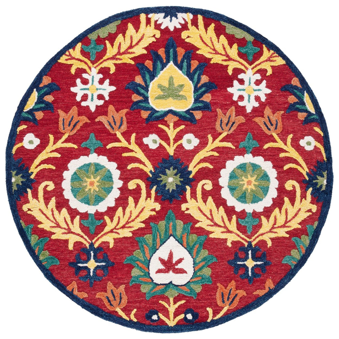 SAFAVIEH Blossom BLM563D Handmade Red / Yellow Rug Image 1