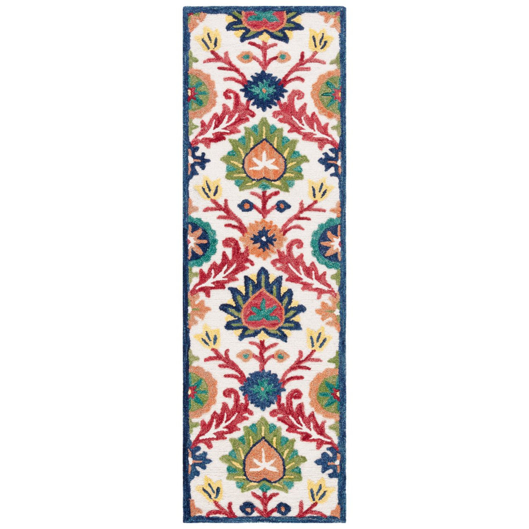 SAFAVIEH Blossom BLM563A Handmade Ivory / Green Rug Image 1