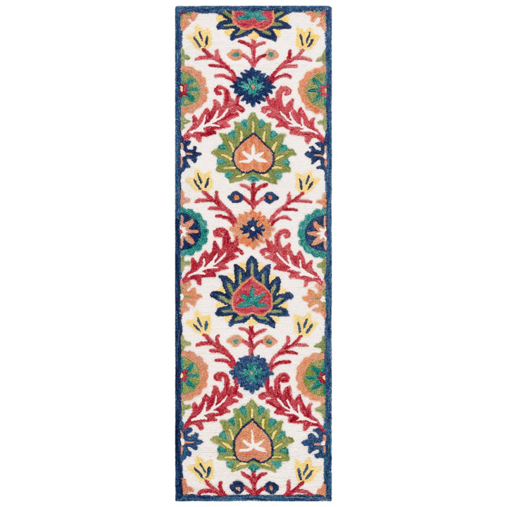 SAFAVIEH Blossom BLM563A Handmade Ivory / Green Rug Image 1