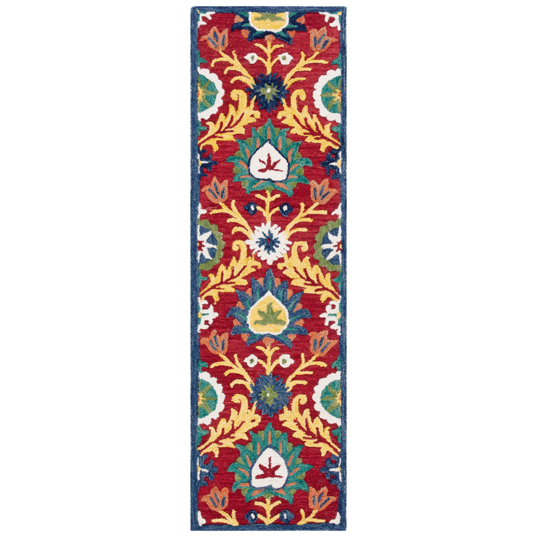 SAFAVIEH Blossom BLM563D Handmade Red / Yellow Rug Image 5