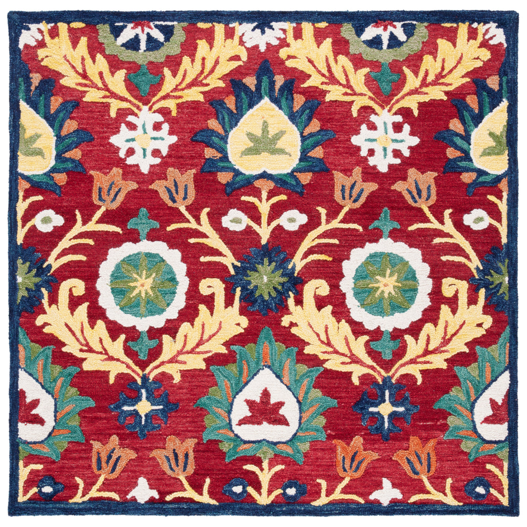 SAFAVIEH Blossom BLM563D Handmade Red / Yellow Rug Image 6