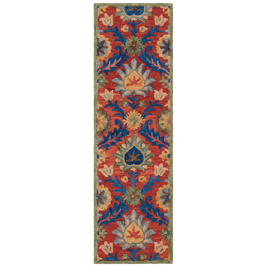 SAFAVIEH Blossom BLM563Q Handmade Red / Blue Rug Image 5