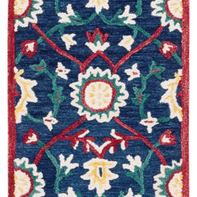 SAFAVIEH Blossom BLM564N Handmade Navy / Red Rug Image 1