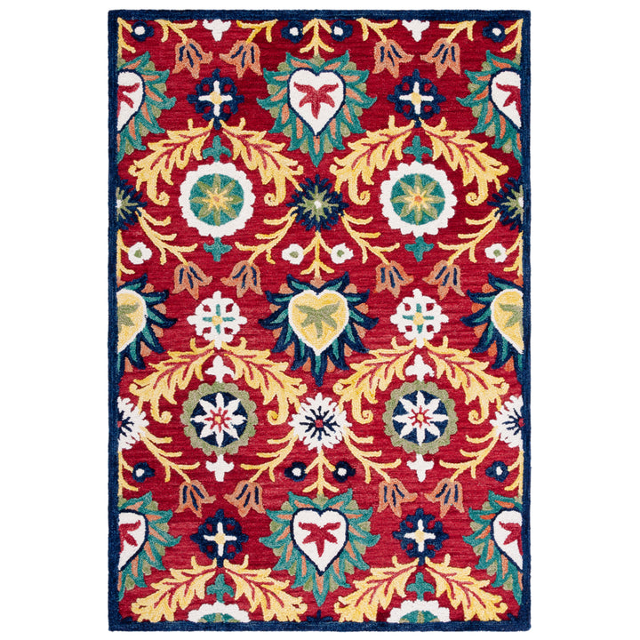 SAFAVIEH Blossom BLM563D Handmade Red / Yellow Rug Image 10