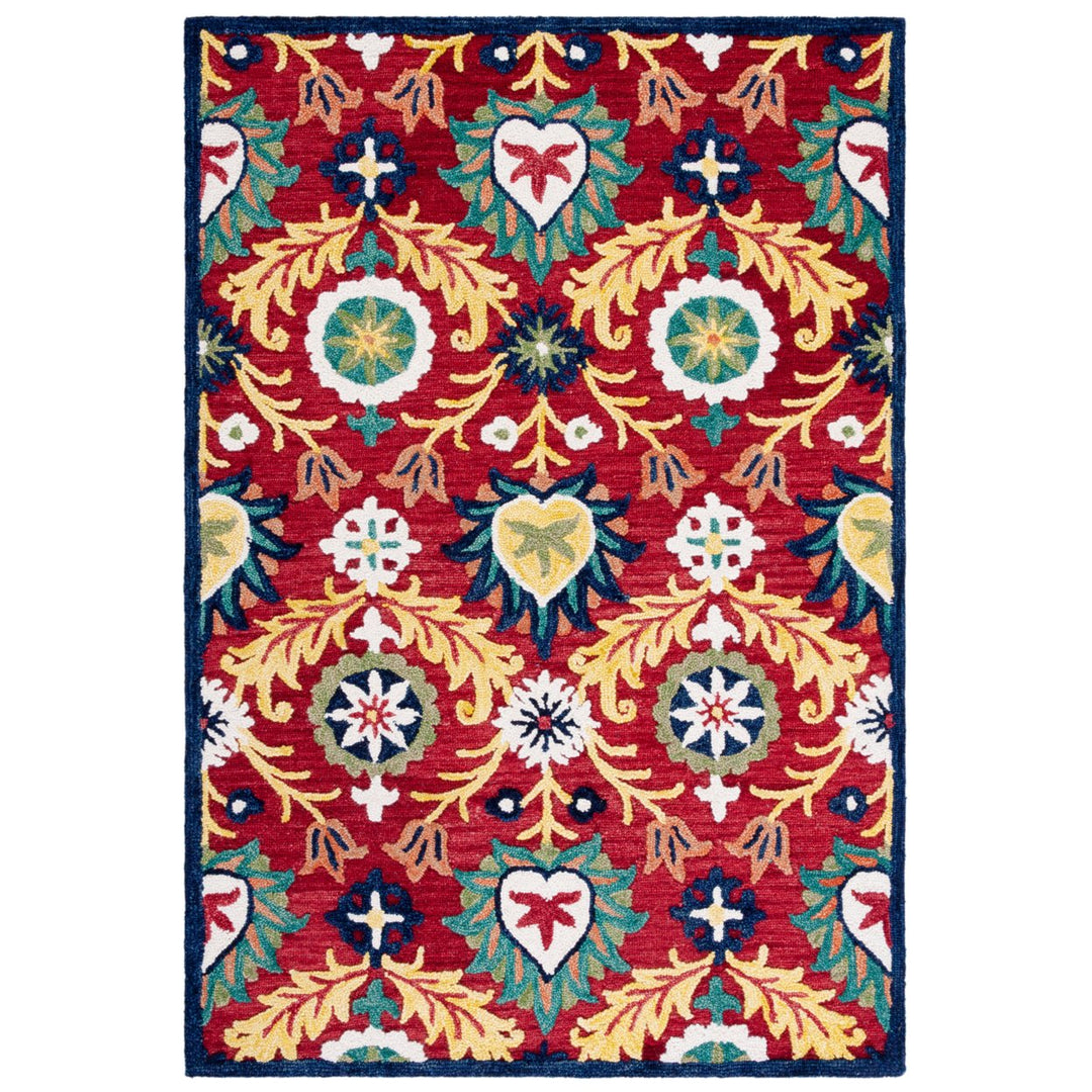 SAFAVIEH Blossom BLM563D Handmade Red / Yellow Rug Image 1